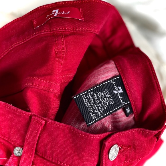 7 FOR ALL MANKIND | 28 | Frayed Hem Cigarette Skinny Cotton High Cropped Jeans - Picture 11 of 15